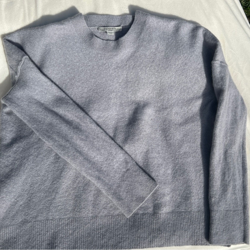 All Saints Light Gray Crewneck Sweater